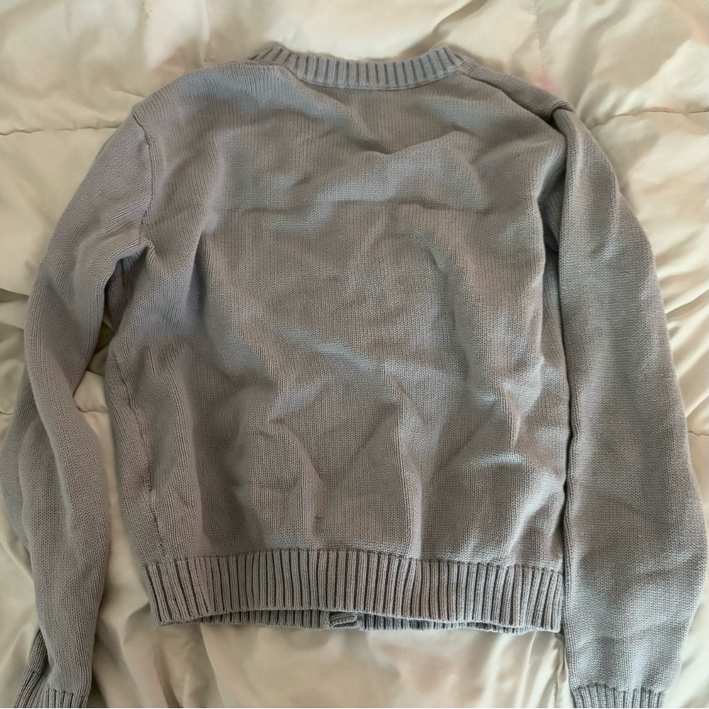 John Galt Light Blue Button Up Sweater